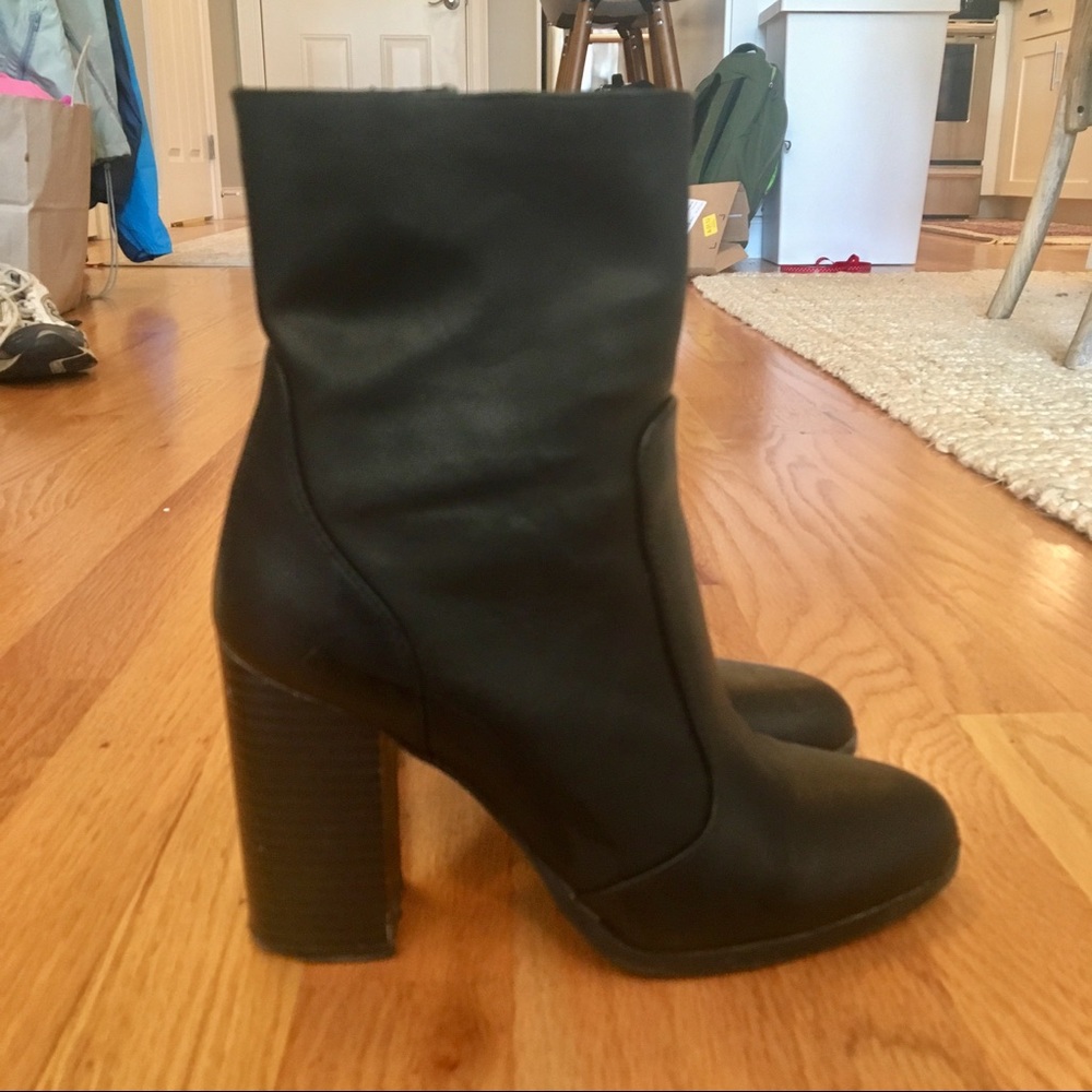 Black Faux Leather Booties Lulu's